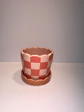 3" Red Checkered Planter