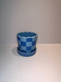 3" Blue Checkered Planter