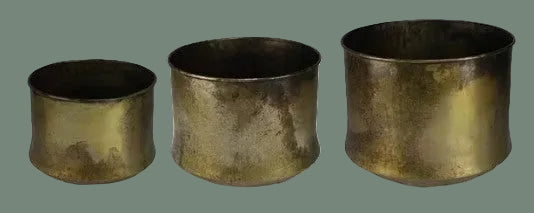 Old Brass Metal Planter, 3 Size Options