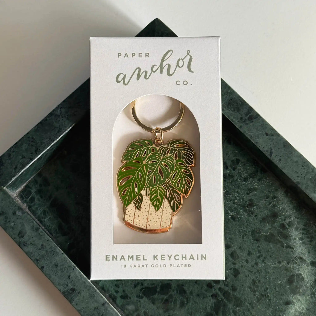 Swiss Monstera Plant Keychain