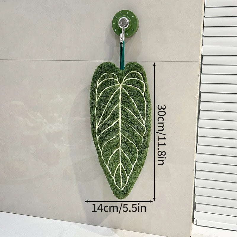 Hot Plant Hand Towel Cleaning Towel Absorbent Handkerchief Hanging Thickened Kitchen Towel Bathroom Kitchen Accessories